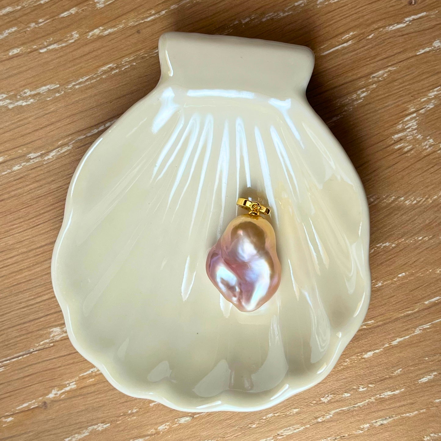 Petite Pink Baroque Pearl Pendant