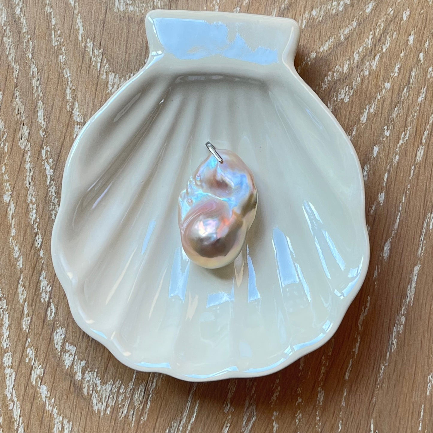 Medium Champagne Gold Baroque Pearl Pendant