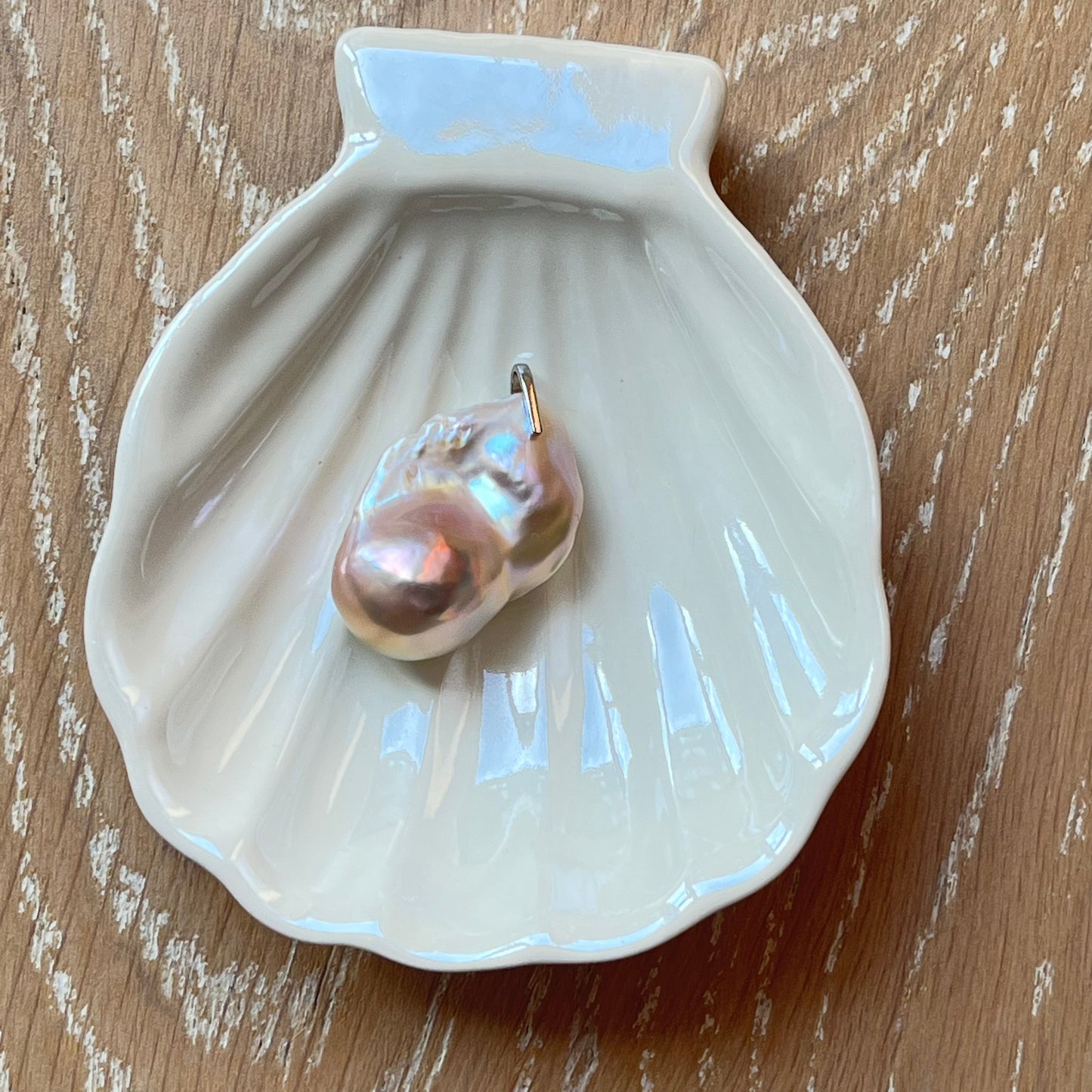 Medium Champagne Gold Baroque Pearl Pendant