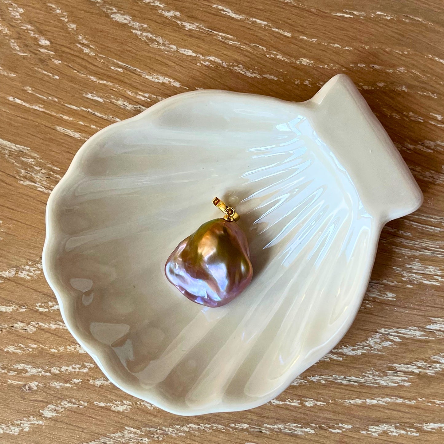 Petite Bronze Baroque Pearl Pendant